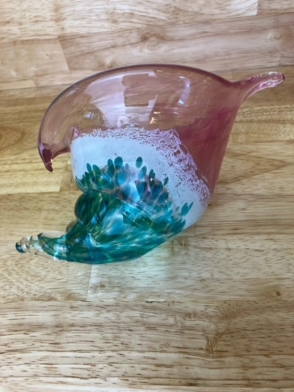 Blown Glass Conch Shell Beach Decor Candy Dish
